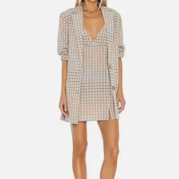 BRAND NEW Free People Plaid Dress and Blazer Set. $198+ Retail - Picture 3 of 6
